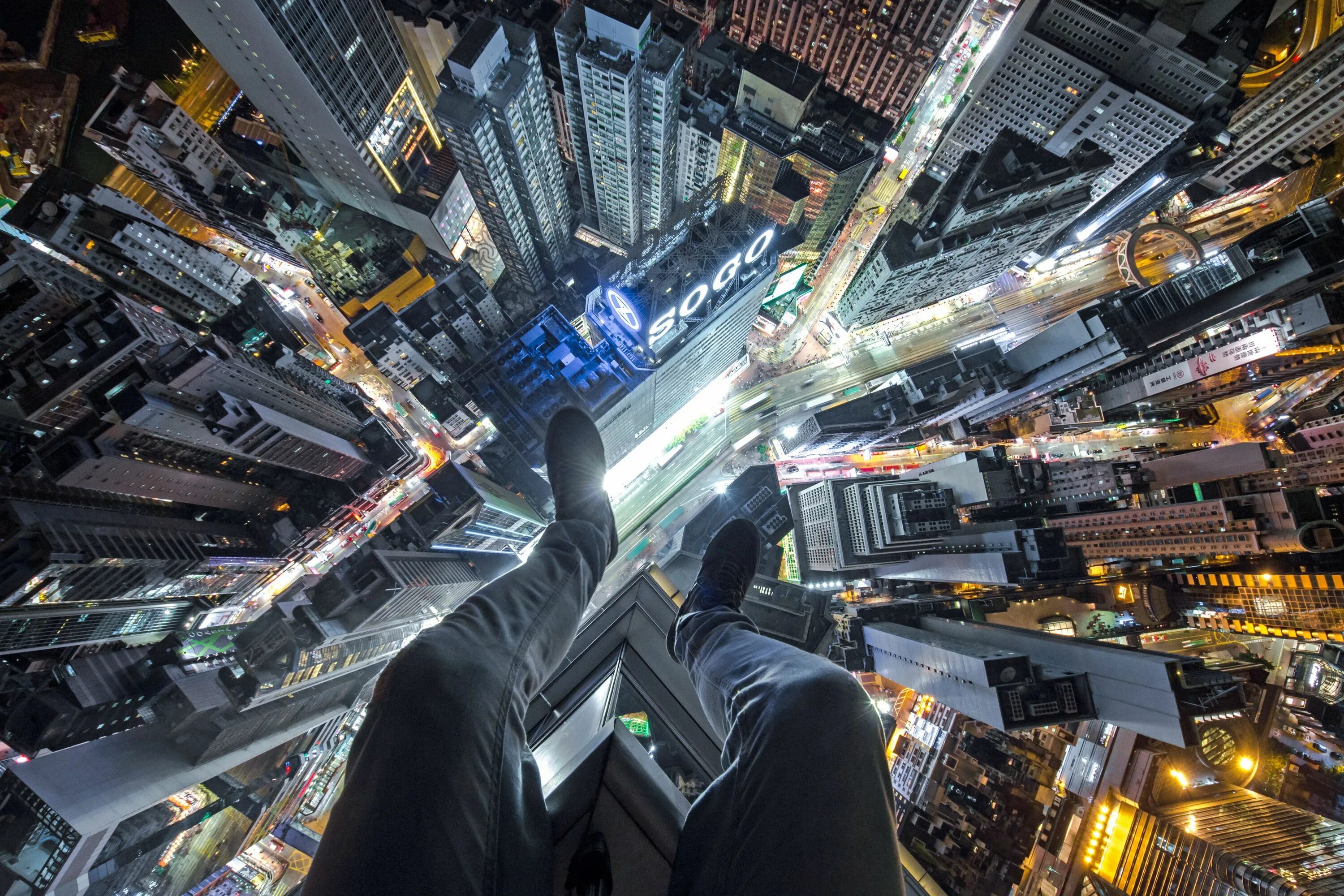 Over the city