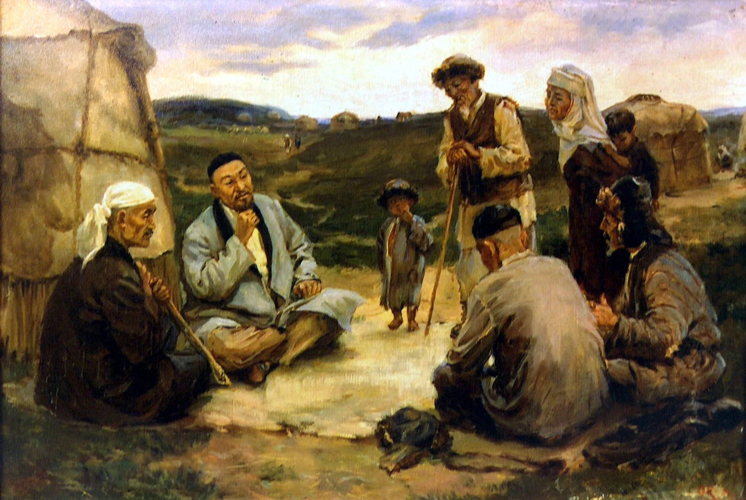 Казахский Абай. Картины казахстанских художников. Казахи живопись. Казахская философия.
