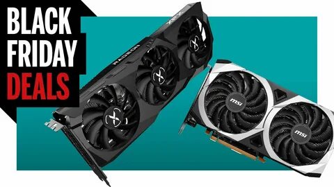 AMD graphics cards on a blue background with text 'black friday deals&...