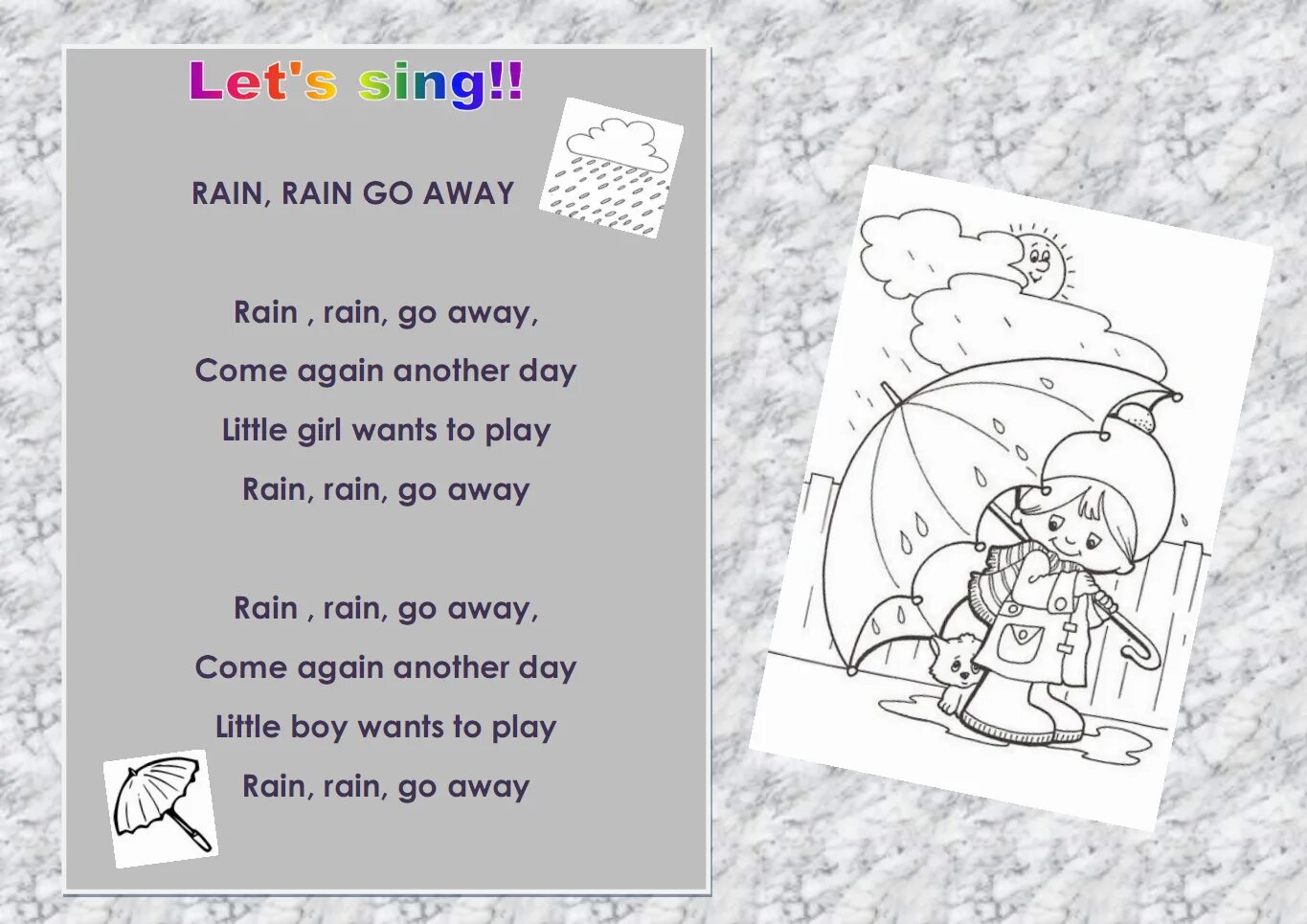 Песня rain rain rain на русском. Стих Rain Rain go away. Rain Rain go away слова. Песня Rain Rain go away. Стихотворение Rain Rain go away.