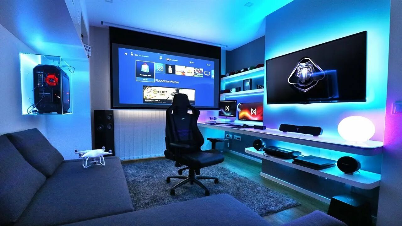 Зайти в комнате. Геймерская комната. Игровая комната геймера. Идеальная комната для геймера. Красивые компьютерные комнаты.