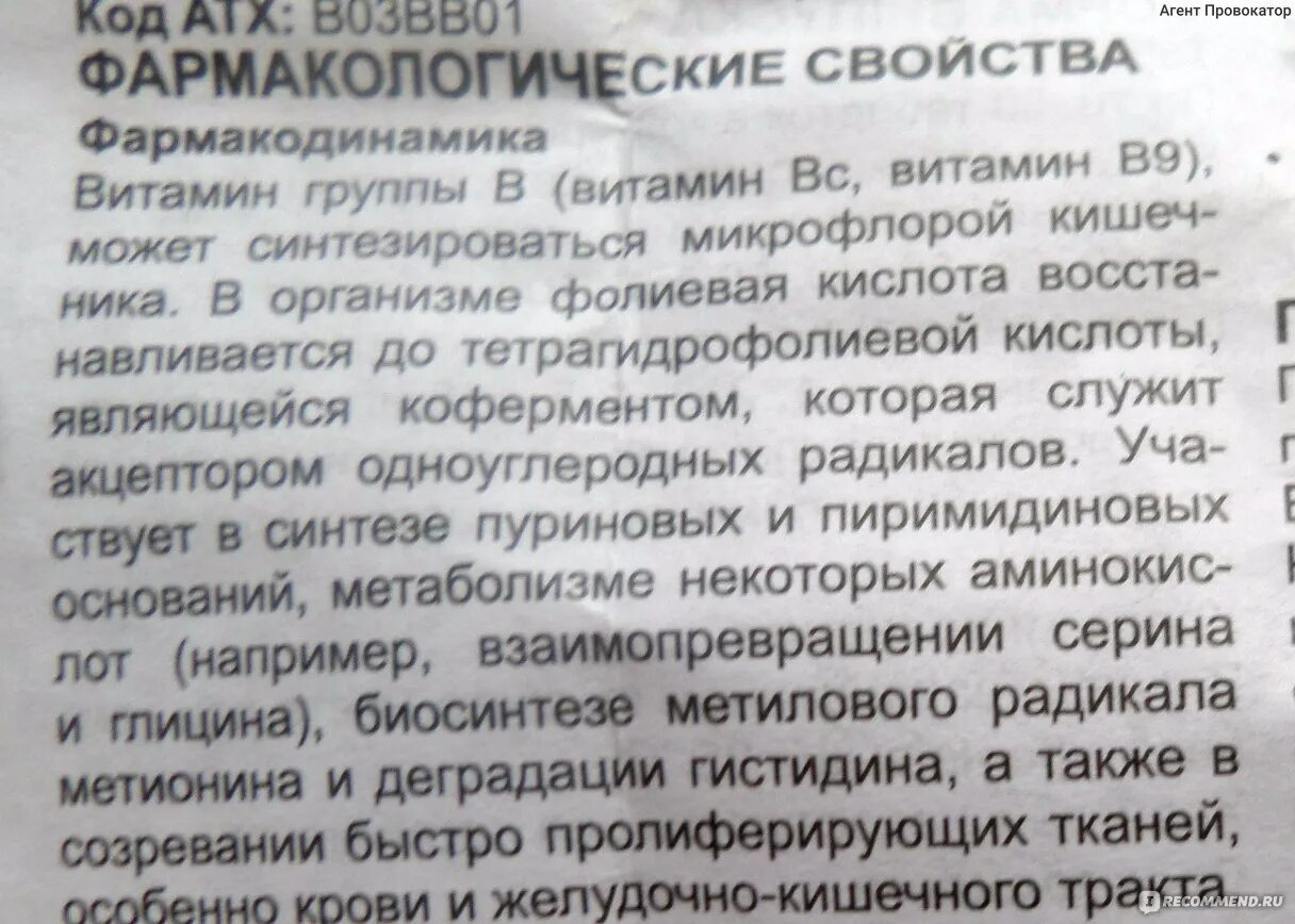 Зачем пить фолиевую кислоту