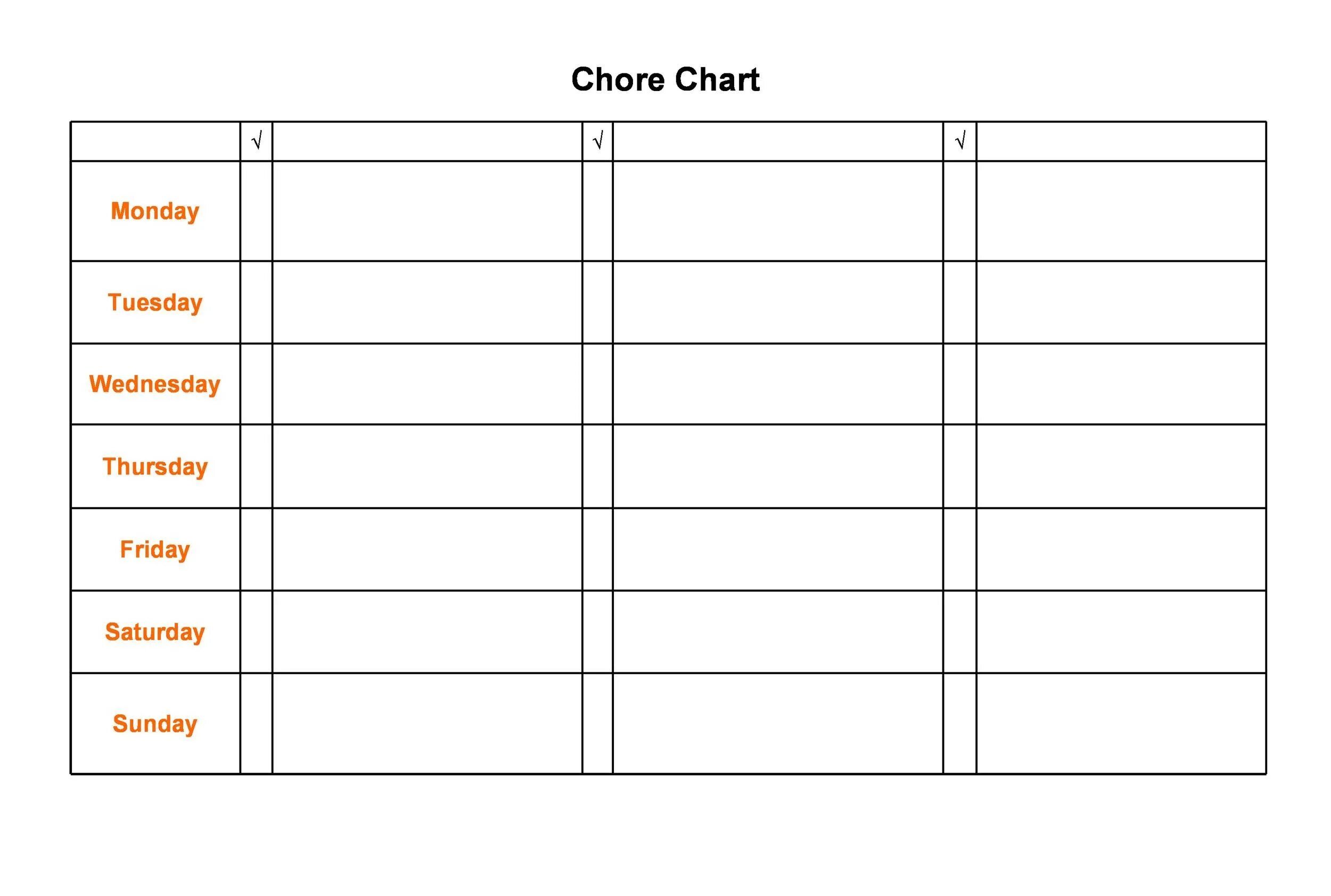 Fill in the chart. Chart template. chart printable. chart vote template.