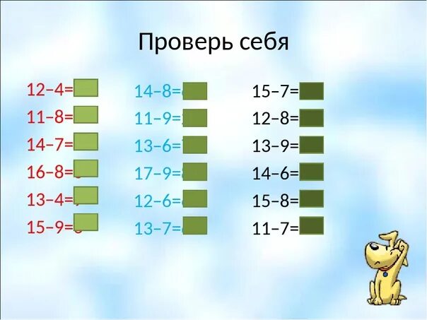 Сложение и вычитание чисел первого десятка. Примеры с переходом через 10. Сложение и вычитание чисел второго десятка. Примеры с переходом через десяток 1 класс. Примеры на сложение с переходом через десяток.