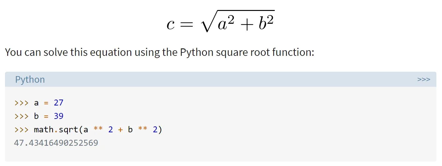 From math import sqrt. Корень в питоне. Корень числа в питоне. Знак корня в питоне. Питон корень из числа.