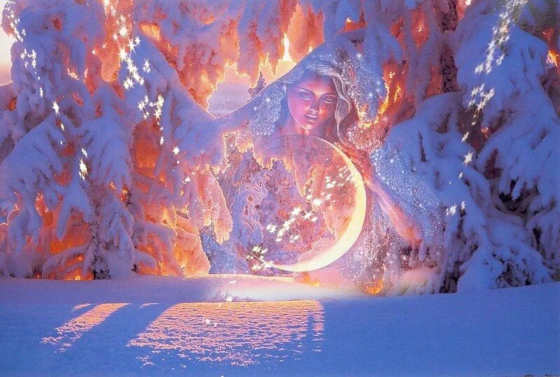зимнее солнцестояние. джозефина уолл живопись снежная королева. зимнее чудо. зимнее волшебство. новогоднее чудо.