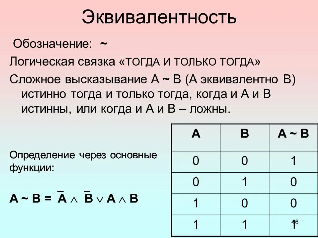 3 равно в информатике. Булева Алгебра эквиваленция. Эквиваленция таблица истинности. Эквивалентностьлогическич функций. Формулы булевой алгебры эквивалентность.