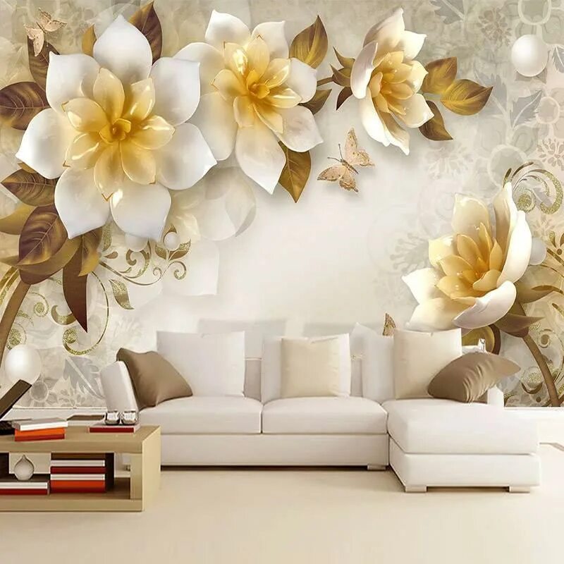 Custom Wall Mural Wallpaper Modern Green Forest Tree Lawn 3d Wall Cloth Living R