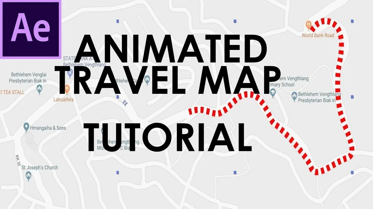 Maps animation. Map logo after Effects.