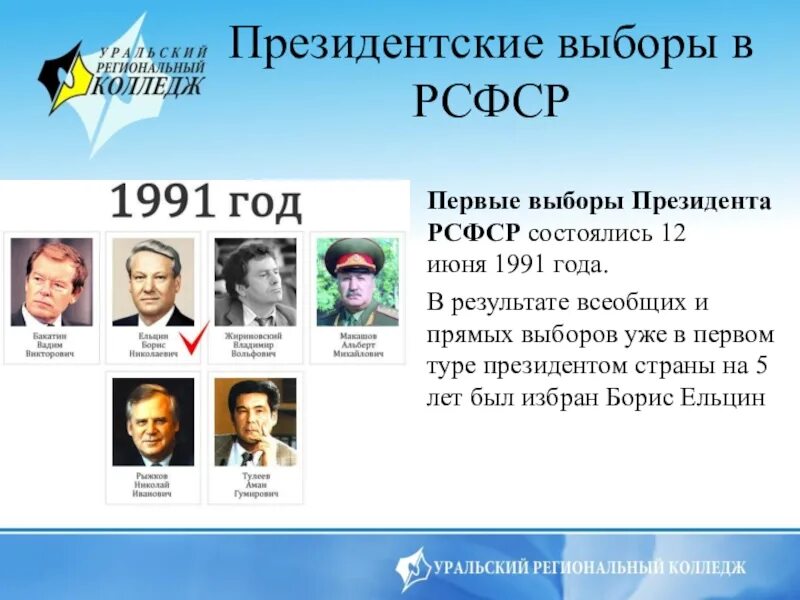 Выборы президента 1991 года в россии. Выборы президента РФ 1991. Выборы президента РСФСР. Президентские выборы 1991 года. Президентские выборы 12 июня 1991.