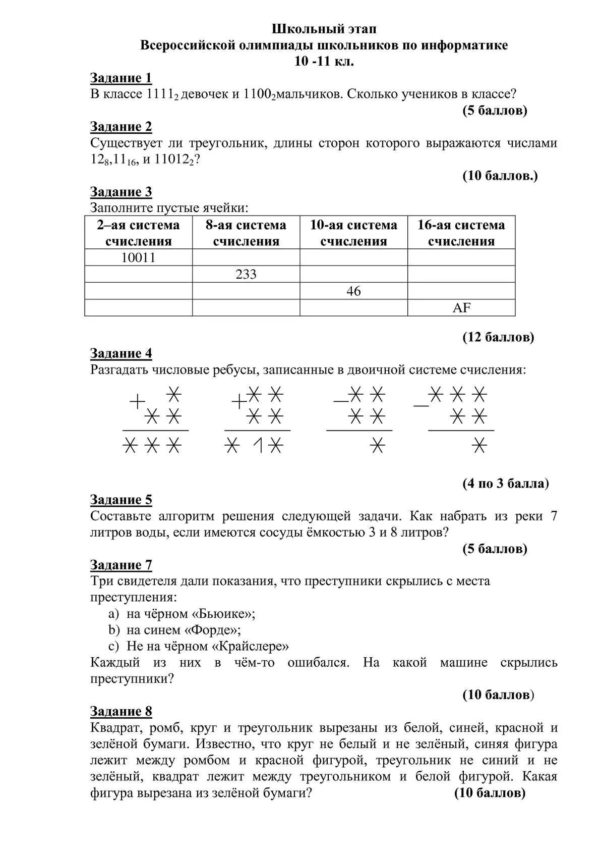 Муниципальный этап олимпиады информатика. Олимпиадные задачи по информатике 10 класс. Задачи по информатике 11 класс.