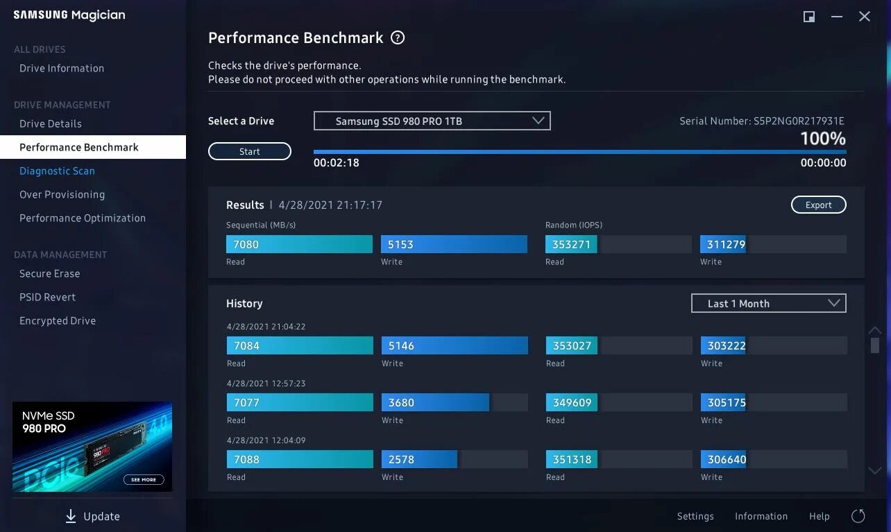Samsung ssd программа. Samsung Magician % диска. Samsung SSD 990 Pro 1tb Бенчмарк. По для Samsung SSD 980 Pro. Intel Rapid Samsung Magician.