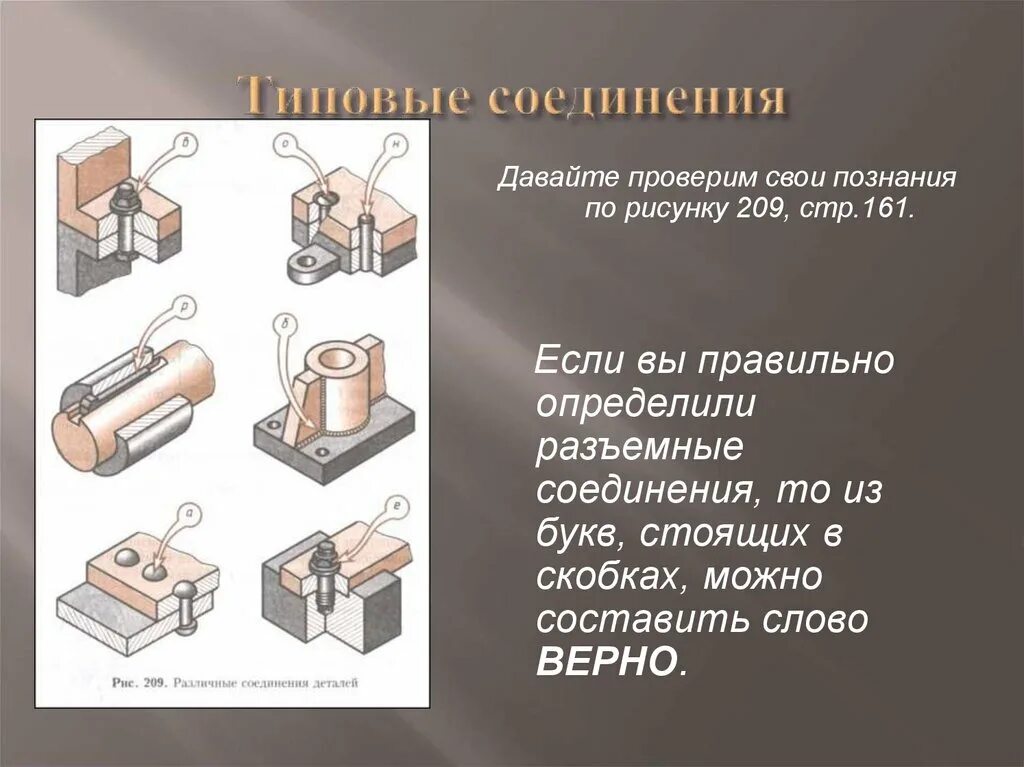 Соединение частей изделия