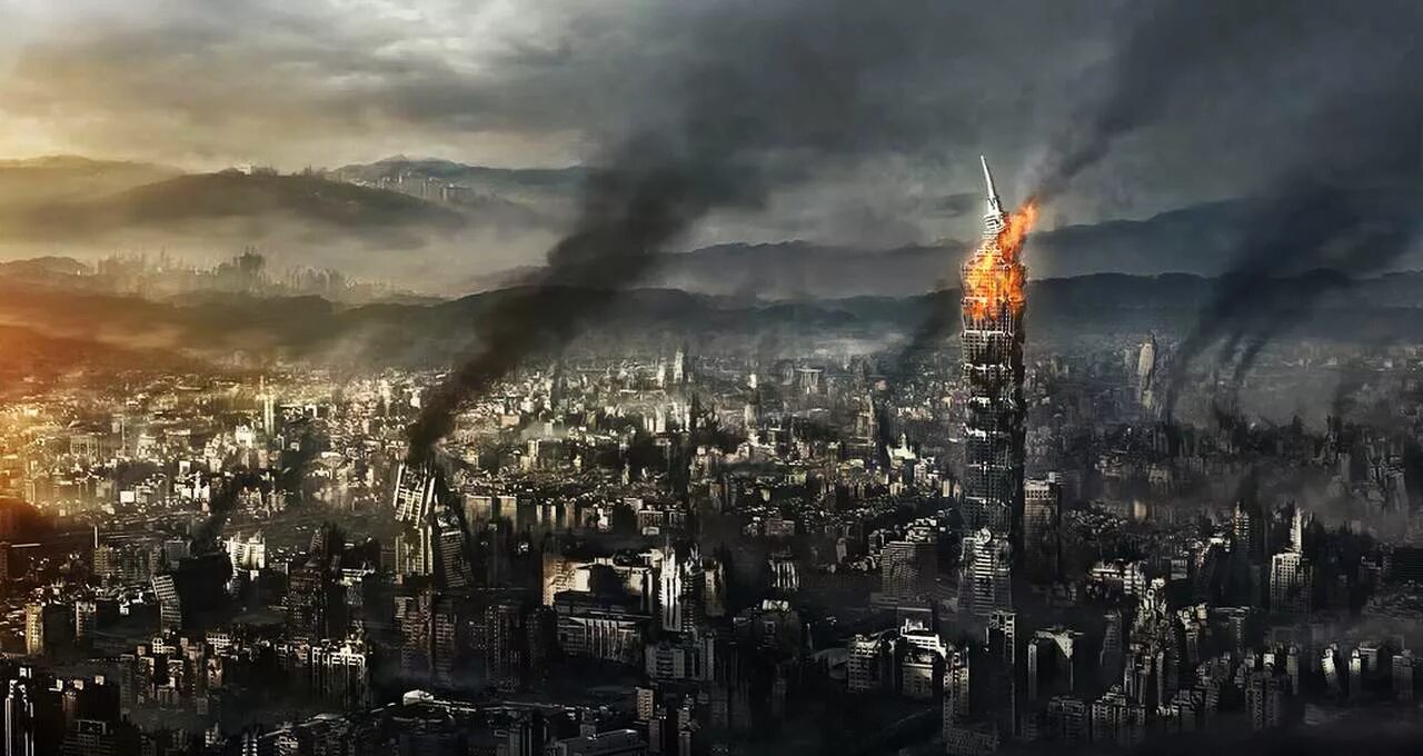 постапокалиптические миры. конец света 2020 апокалипсис. разрушенный город с высоты. мир после третьей мировой. мир после 2022.