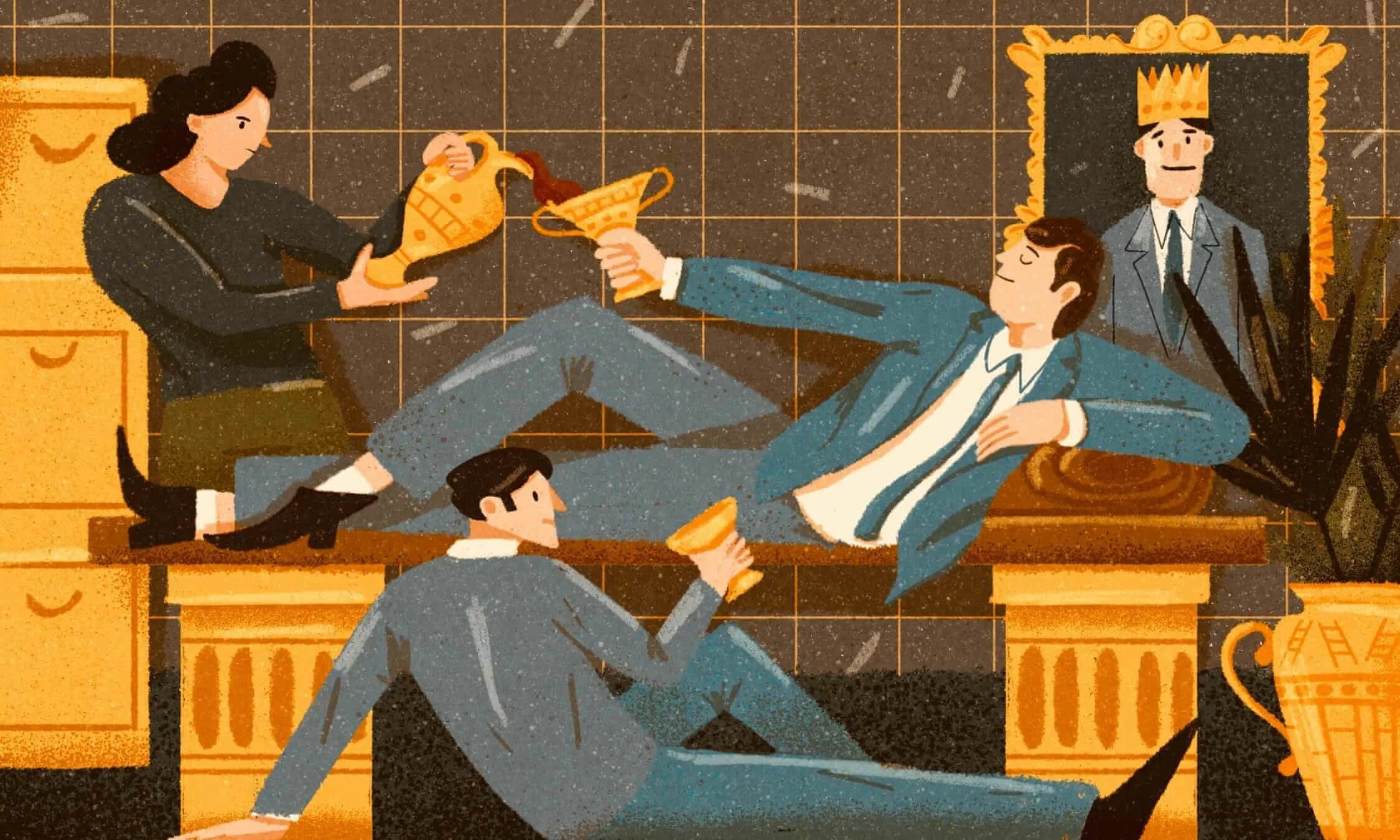 Bad behaviors 1. Advice illustration. wealthy and poor lifestyle. bad behavior. rich people&#039;s movements.