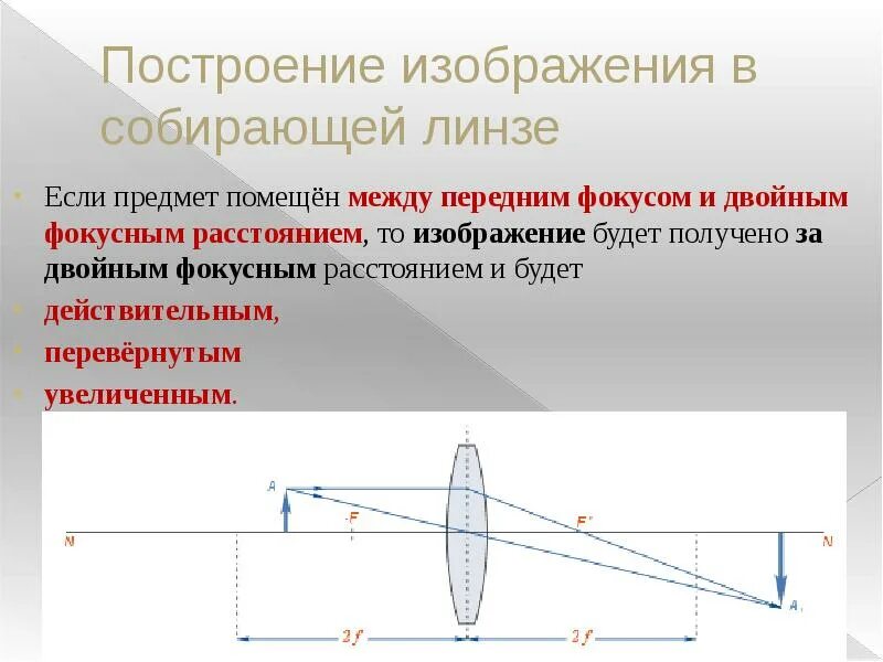 Какие линзы дают изображение увеличенное. Предмет помещен в фокус линзы. Собирающая линза построение. Изображение в фокусе собирающей линзы. Линза собирающая предмет между линзой и фокусом.