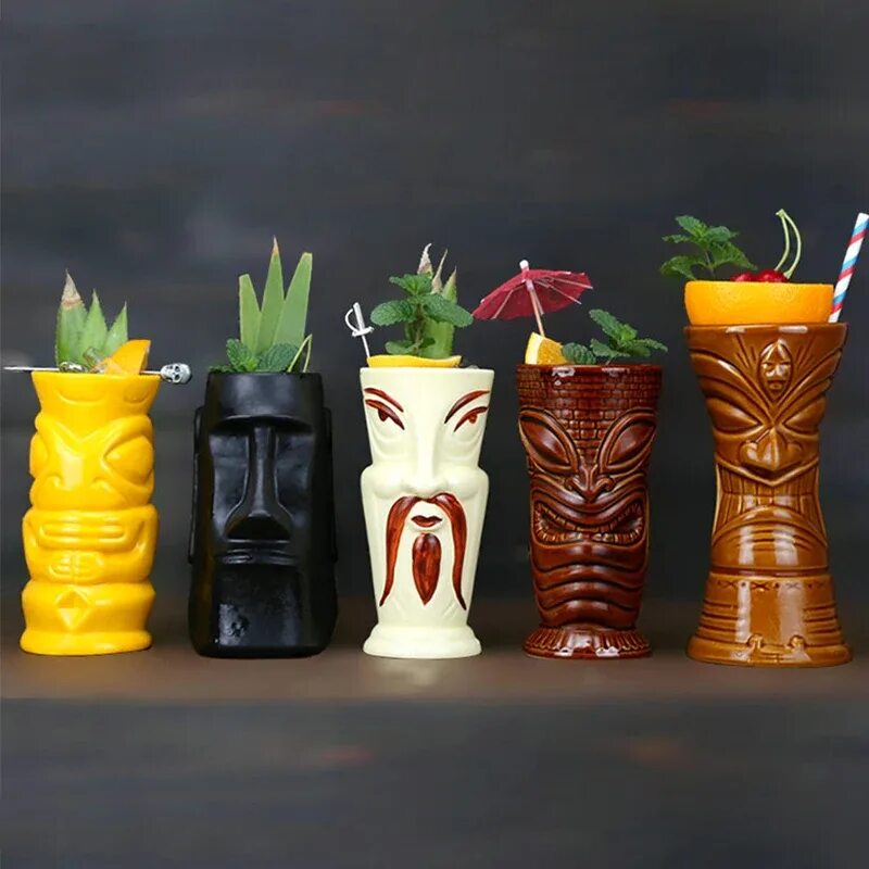 Тики напитки. Tiki bar стакан. оригинальные стаканы. необычные стаканы. коктейльные стаканы тики.