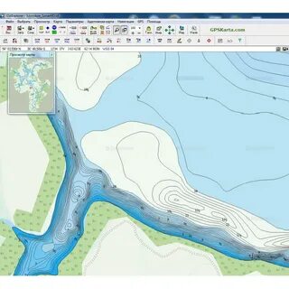 Карта глубины водохранилища