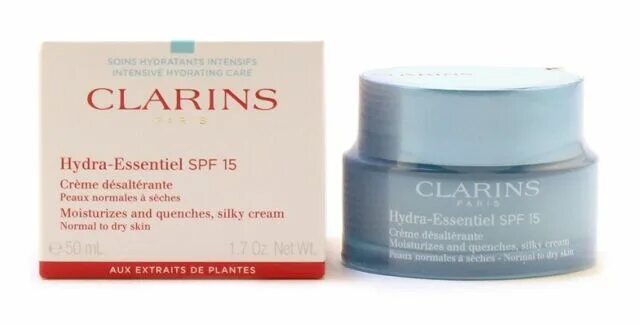 Clarins spf 15 увлажняющий крем. Clarins hydra для тела. крем для лица для сухой кожи hydra-essentiel, 50мл clarins купить. clarins hydra essential creme desalterante moisturizes and quenches ,silky cream перевод на русский цена.