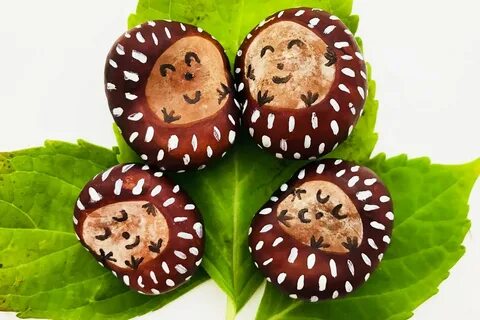 Грибы из каштанов поделки