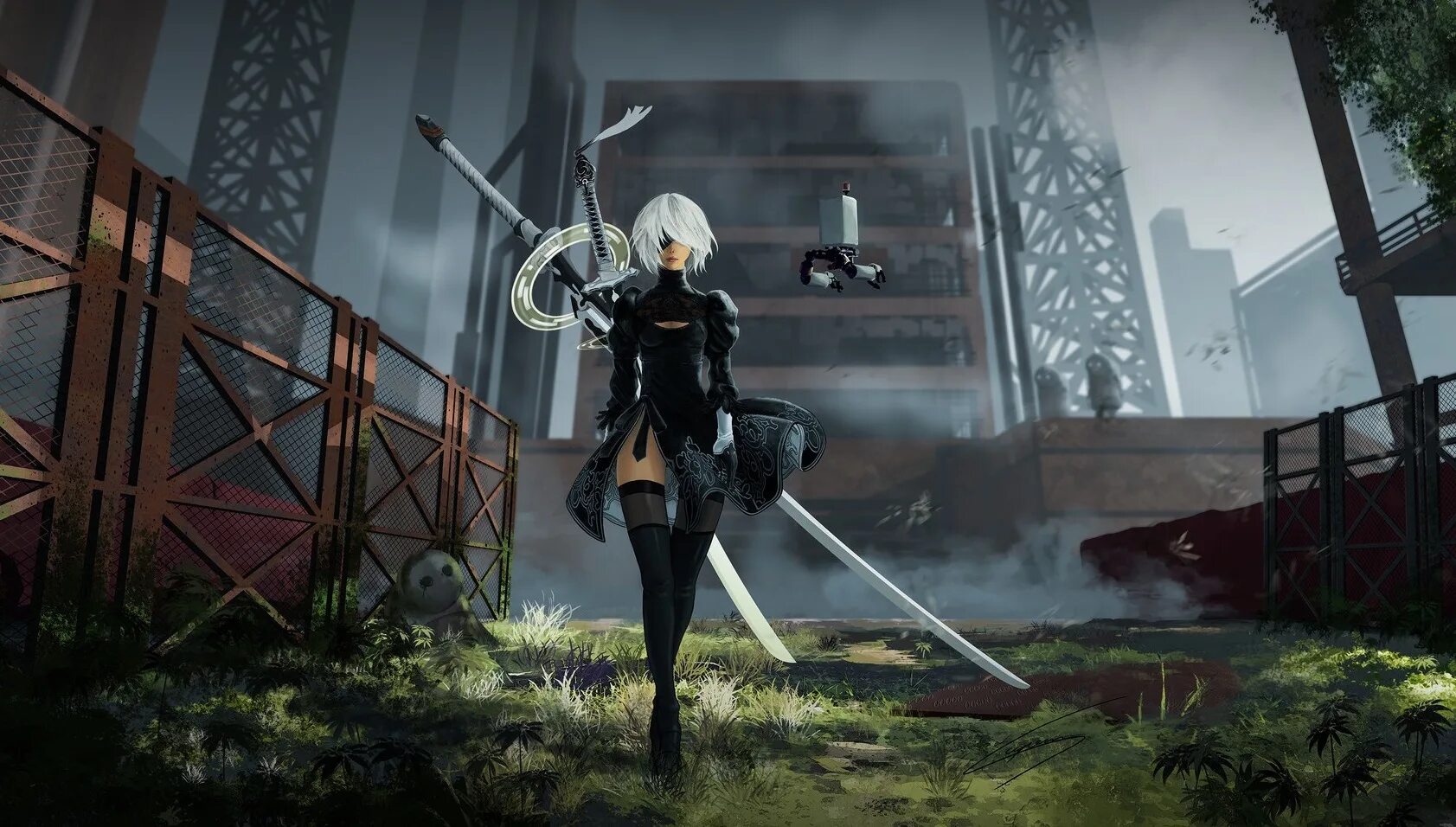 Ниер автомата 2b. 2b NIER Automata игра. NIER Automata Уайт. NIER Automata yorha 2b.