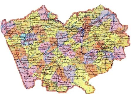 Карта расстояний алтайского края