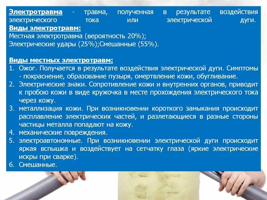 К какой степени тяжести относится электрический удар. Виды электрических травм (электрический удар электрический ШОК). Виды местных электротравм. Электротравма типы травм. Электротравма виды электротравм.