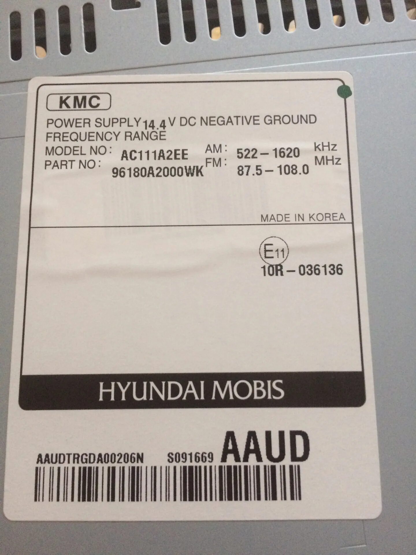 Negative ground. Power Supply 14.4 v DS negative ground.