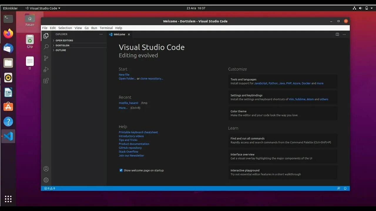Vscode install ubuntu
