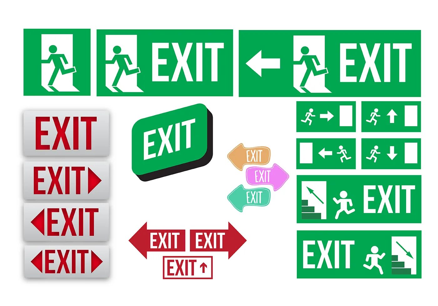 Exit value. Знак «exit». Emergency exit sign. Аварийный выход. Надпись Emergency exit.