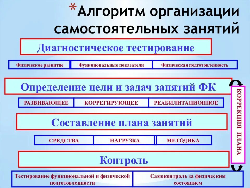 Алгоритм организации. Планирование и управление самостоятельными занятиями. алгоритм организации и проведения уроков. управление процессом самостоятельных занятий. основные правила организации самостоятельных занятий.