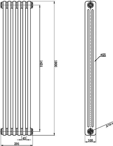 Высота вертикального радиатора. Стальной трубчатый радиатор Multi column s4h. Радиатор Irsap tesi 31800 мм чертеж установки на стену. Радиатор вертикальный ZMD чертёж. Ножки для радиатора отопления вертикального высота 1800 мм.