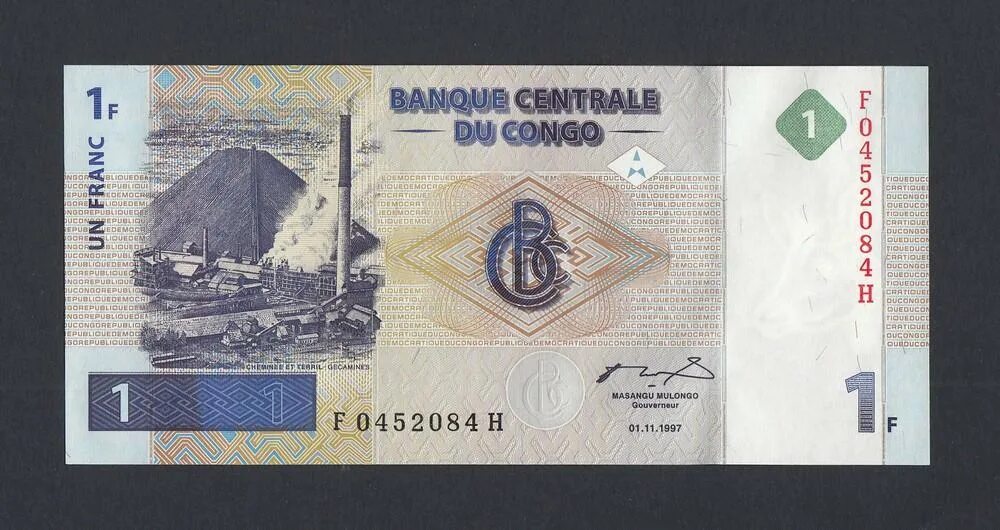 60 купюр. 1 Франк 1997 Конго. Купюры Конго 1997. Др Конго: 20 франков 1997 г.. 1 Франк банкнота.
