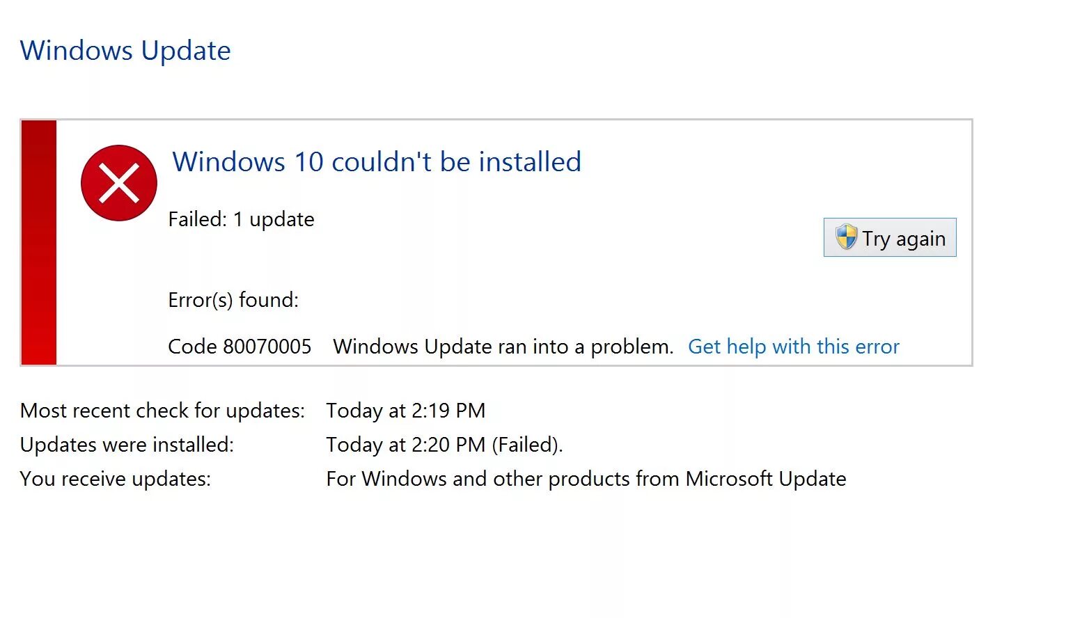 Ошибка виндовс 10. Windows update. Ошибка винды 10. Windows update failed. Most recent update