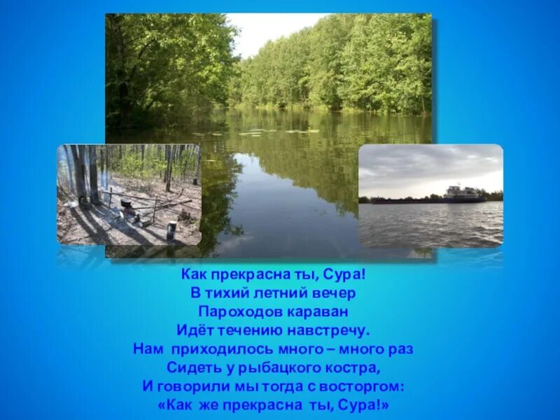 Откуда берет начало река сура. Сообщение о реке Сура. Доклад про реку суру. Презентации о реке Суре. Течение реки Сура.