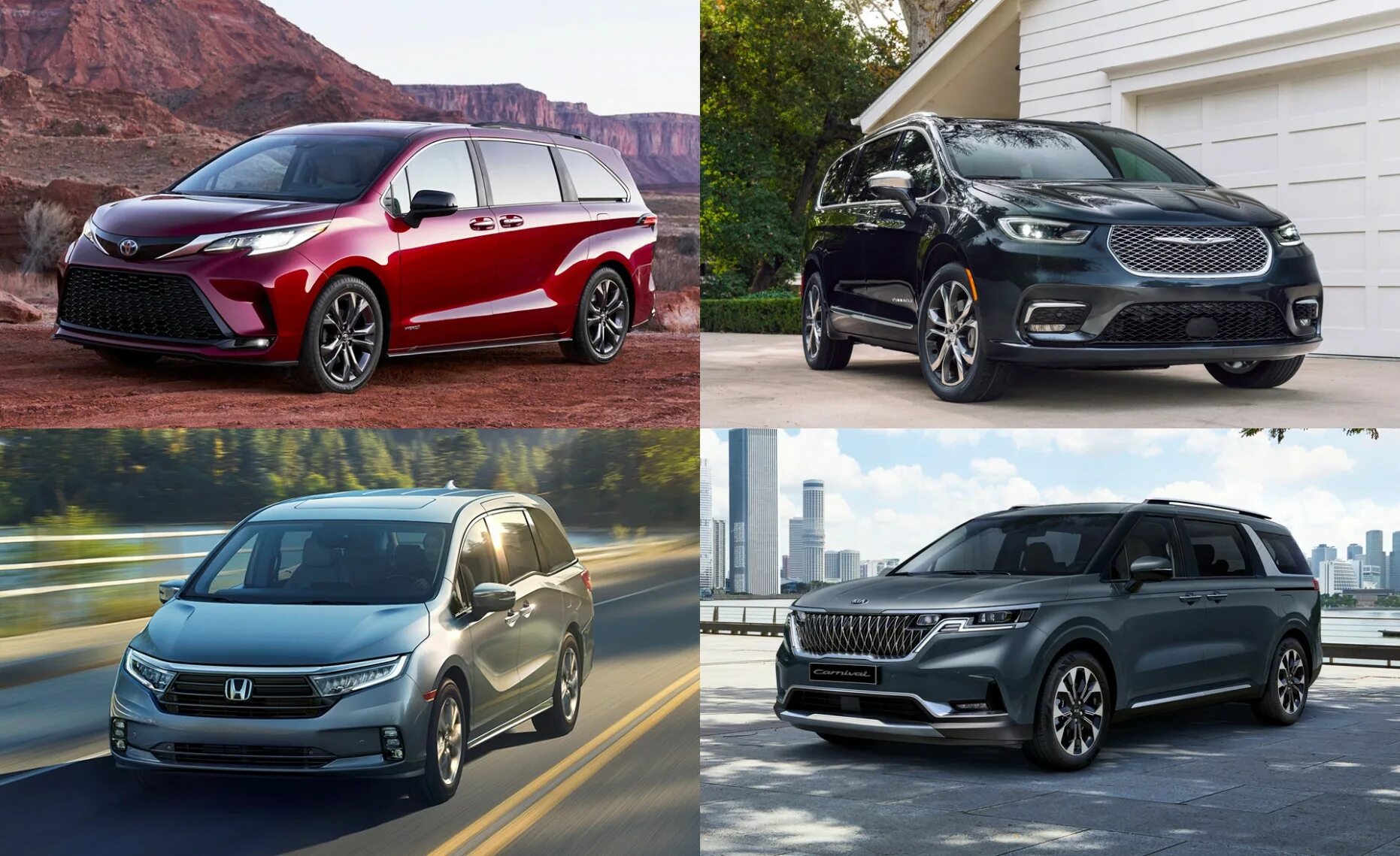 Сравнение тойоты и хонды. Крайслер минивэн 2022. Chrysler Pacifica 2022. Тойота минивэн 2022. Honda минивэн 2022.