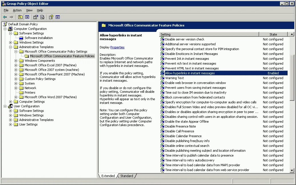 Allowed active. Allowed active. Seamonkey. Allowed active. Microsoft® office communicator 2007.
