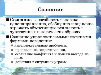 Понятие и определение сознания