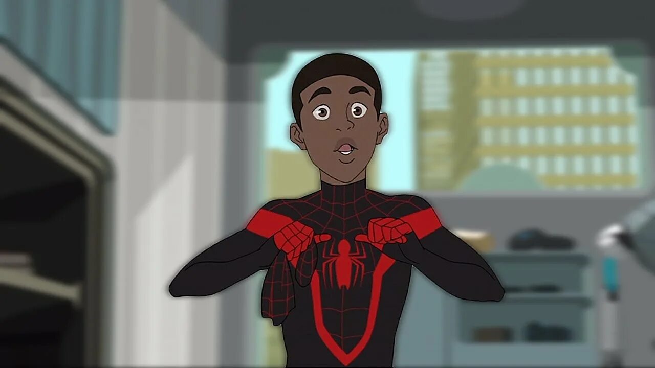 Miles morales русский язык. Майлз Моралес 2017. Великий человек паук Майлз Моралес. Майлз человек паук 2017.