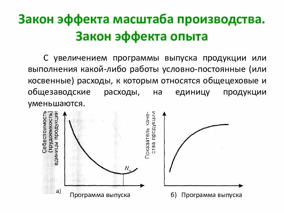 Закон эффекта масштаба производства. Эффект масштаба производства. Закон эффекта опыта. Эффект роста масштаба производства.