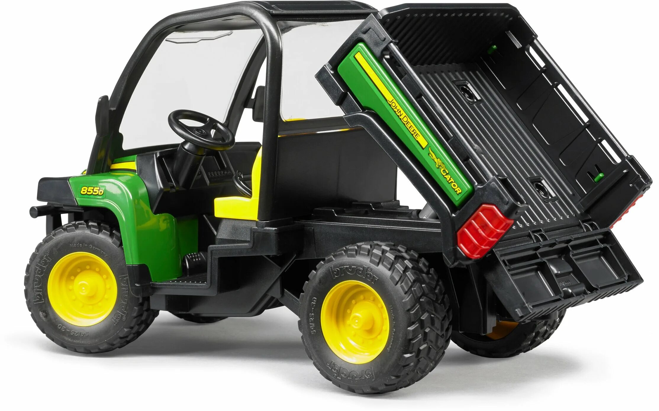 Игрушки брудер купить. Мини-самосвал John Deere Gator XUV 855d с фигуркой водителя Bruder. Грузовик Bruder мини John Deere Gator XUV 855d (02-491) 1:16 23 см. Самосвал John Deere 22 см. Самосвал John Deere 3506.