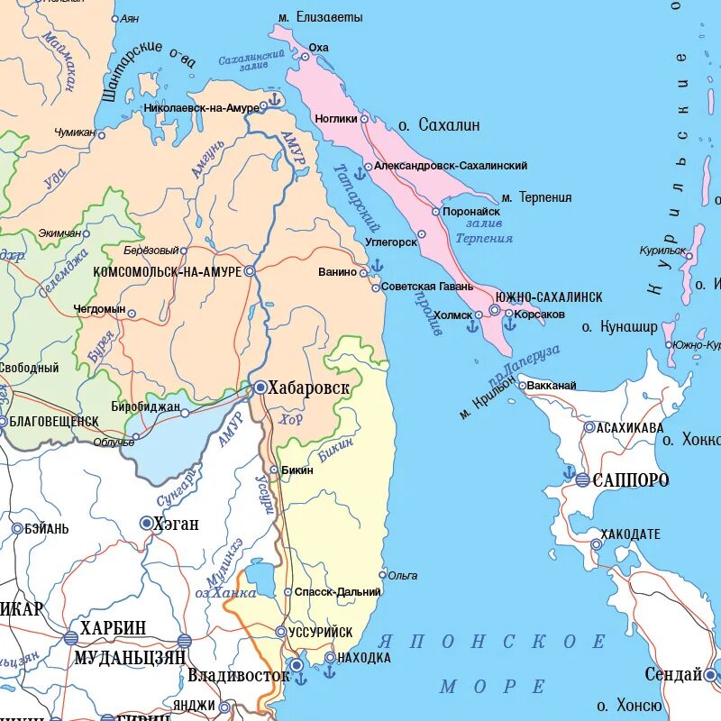 Город южно сахалинск на карте россии. Остров Сахалин Южно-Сахалинск. Остров Южный Сахалин на карте России. Полуостров Сахалин на карте.