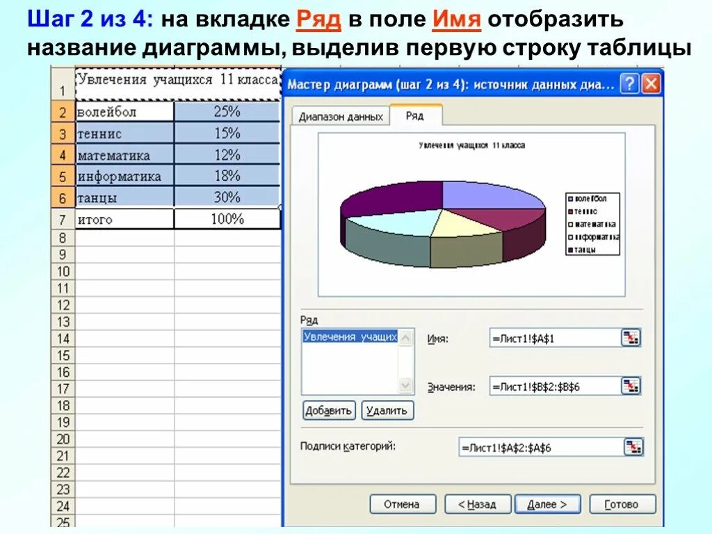 В поле имени отображается