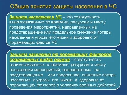 Что понимается под защитой населения от чс