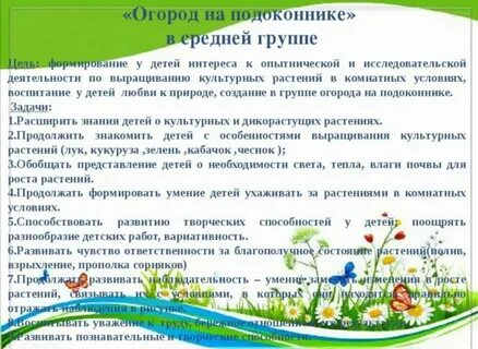 Сада средняя группа цель