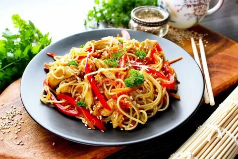 Рецепт удон с курицей и грибами