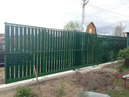 Откатные ворота из штакетника монтаж заборов