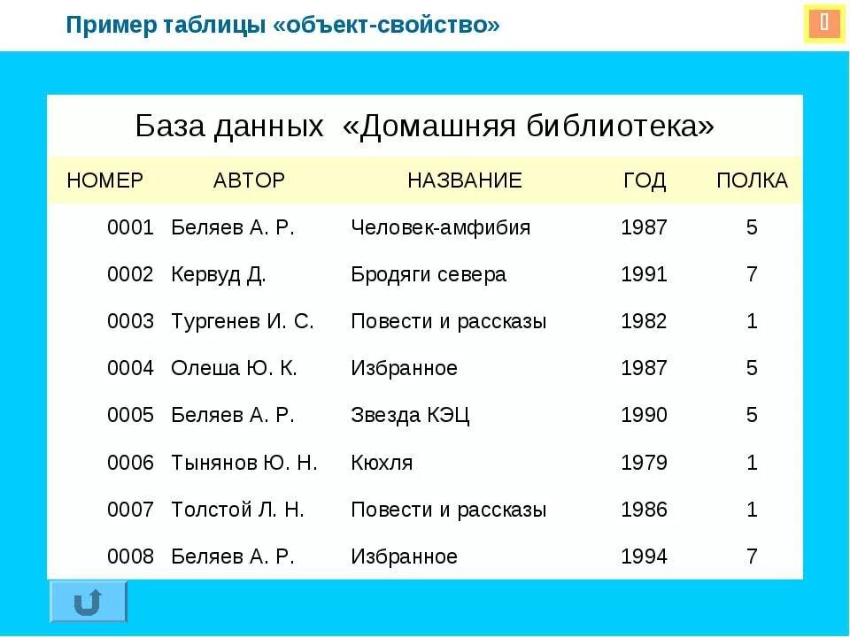 Табличные данные примеры. База данных домашняя библиотека. БД домашняя библиотека. База данных таблица. Таблица домашняя библиотека.