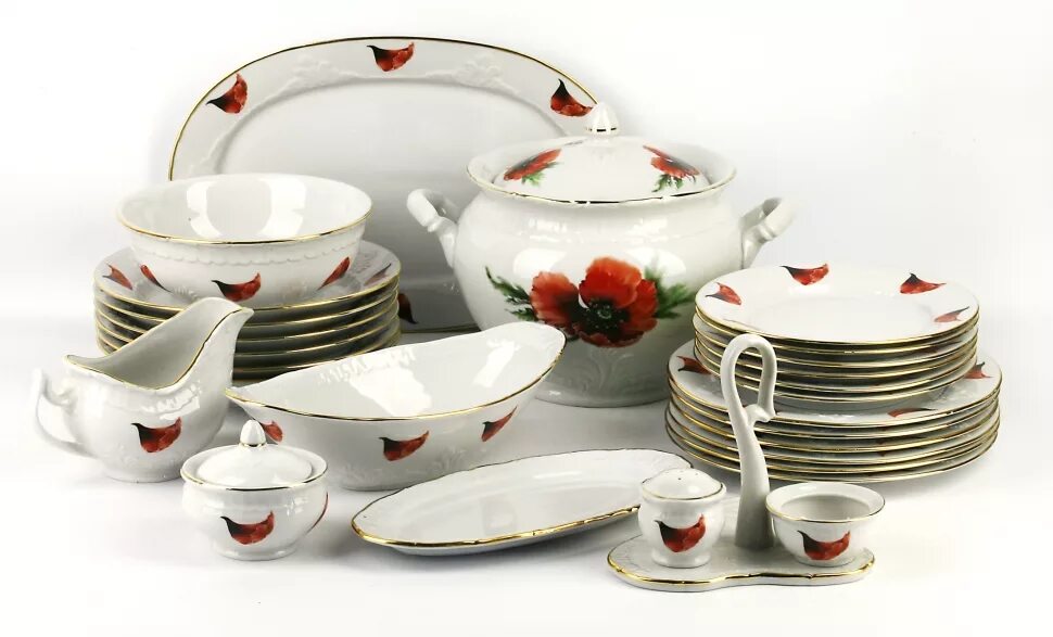 набор столовый 19пр 19к-7749. белая посуда. самая дорогая посуда кухонная. столовый сервиз бернард. белая посуда общепит.