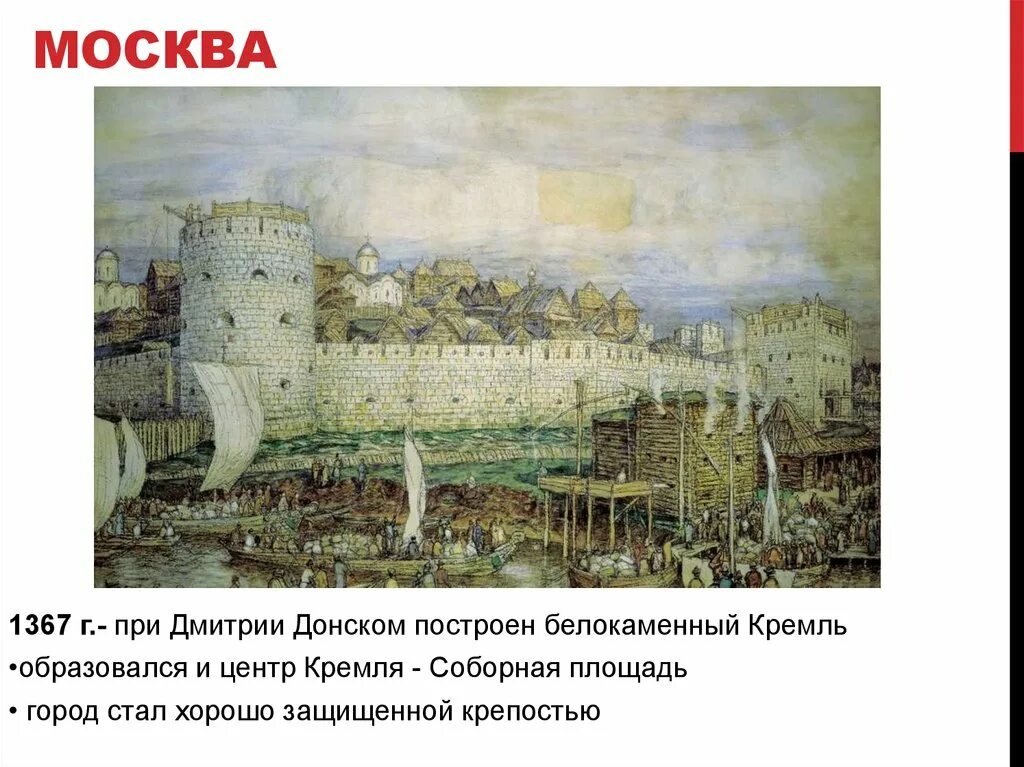 14 15 век главное. Васнецов Белокаменный Кремль Дмитрия Донского.